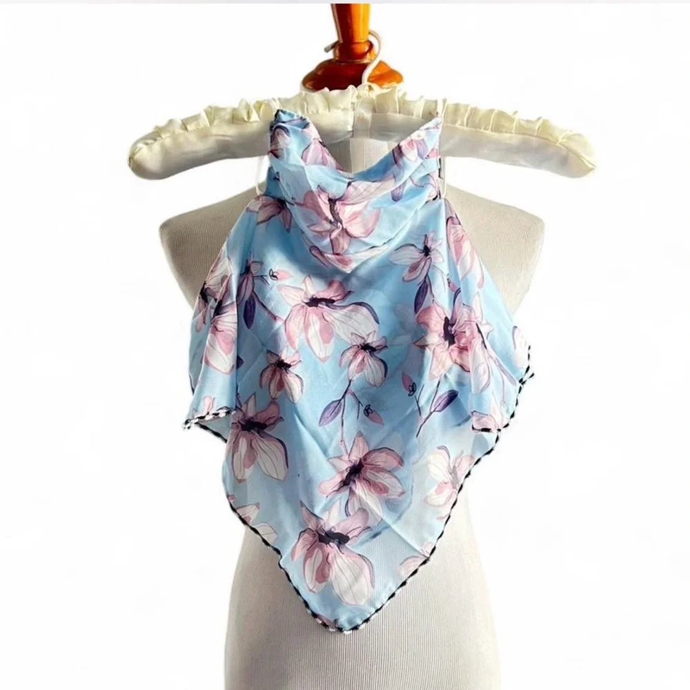 NWT Floral Blue and Pink face mask/Scarf
